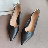 2025 999-3 Huidong women's shoes Korean version pointed head leather soft sole thick heel low heel shoes women's low heel two wear  single shoes women