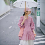2025 popular shirt, cool ramie cake shirt, gentle Japanese doll shirt top B1222
