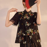 National Style Embroidered High-end Vest Summer  New Chinese Light Luxury Lace Design Vest Women N3063