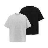 9718 n Street Retro Neutral Space Cotton Deconstruction Premium Sense Solid Color Design Men's Loose Short Sleeve T-Shirt