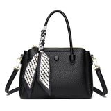 2025 Tote bag popular new silk scarf casual handbag fashionable versatile shoulder bag large capacity soft leather messenger bag