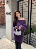 2025 popular autumn and winter new temperament solid color knitted sweater + hip wrap and thin short skirt two-piece set 25170