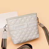 2025 messenger bag, new rhombus embroidery thread women's bag, large-capacity bucket bag, simple, fashionable and high-end shoulder bag.