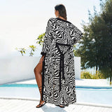 2025beach blouse human cotton zebra pattern vacation bikini sunscreen cardigan New  blouse