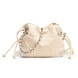 HULIANFU 2025 This year, the popular super-hot niche bag women's popular new autumn versatile messenger bag single shoulder pleated bucket bag