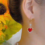 Love earrings women's niche design sense advanced popular new dragon and phoenix chengxiang nourishing ear hole temperament earrings earrings