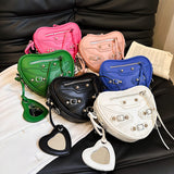 HULIANFU 2025 Spice Girl Underarm Bag Women's Shoulder Bag Crossbody Bag Locomotive Love Bag Women's Fashion Versatile Niche Chain Bag