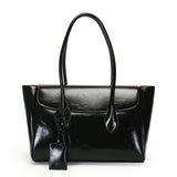 2025 Tote bag popular new retro glossy handbag simple and fashionable shoulder bag large-capacity commuter flip bag
