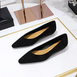 2025 3683-15  style versatile daily simple and comfortable suede pointed head shallow mouth low heel wedge single shoes women's single shoes