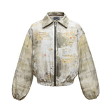 K25 n retro popular winter trend 3D printing design men's warm thickened short and wide version cotton jacket