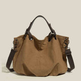 HULIANFU 2025 Japanese tote bag women's large-capacity canvas bag retro commuter handbag shoulder messenger bag popular