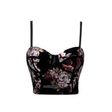 women's clothing popular fashion print sexy backless small hanging heart tube top gathering fishbone corset vest