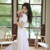 2025 Small white evening dress, femininity, socialite, high-end light luxury, niche engagement certificate, party dress can be worn at ordinary times