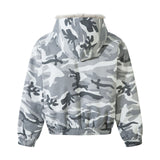 161 n retro popular autumn and winter trend snow camouflage design warm thickened men's and women's hooded cotton jacket