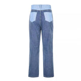 2025 2025 New Popular trade new  new street hip-hop contrasting color splicing casual jeans