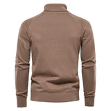 HULIANFU 2025 Popular trade autumn and winter new men's clothing turtleneck pullover solid color men's knitted sweater business casual sweater men's
