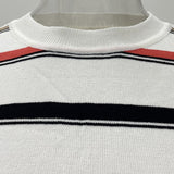 HULIANFU 2025 bm short knitted sleeveless round neck contrasting stripes inside and outside, bottomed sexy Spice Girl suspender vest