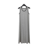 2025 THE MIND Striped Vest Skirt 2025 Thirteen Lines Summer New Korean Version Simple Long Sleeveless Dress T289