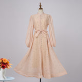 Popular style heavy industry diamond lantern sleeves strap waist single-breasted dress socialite elegant  dress