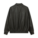 124 n retro popular autumn and winter street men's patch jacket design men's and women's lapel leather jacket