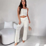 HULIANFU 2025 2025 trade  independent station 's new hollow suspender lace casual suit women's sexy new