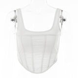 2025 Popular,  and ins autumn new open-button small top, sexy Spice Girl perspective double-layer T-shirt, suspender vest for women