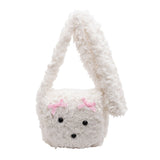 HULIANFU 2025 Autumn and winter new plush bag Japanese sweet wind cute plush bag puppy bow Popular style shoulder messenger bag