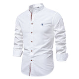 HULIANFU 2025 Spring and summer new trendy business shirt men's cotton and linen casual Japanese fashion solid color long-sleeved shirt men's beauty size