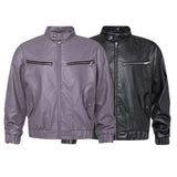 27004-popular Autumn and winter n street high-end sense retro street trendy zipper decorative design leather jacket