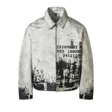 142 n retro popular autumn and winter men's Carhart print design trend men's and women's old jackets