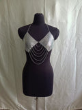 2025 MW2736  vest rhinestone inlaid diamond cloth multi-layer wave fringed chain neck small vest top and clothing