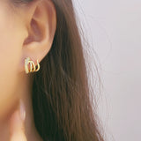New popular trendy natal year spirit snake stud earrings female niche unique temperament zircon snake earrings silver needle ear jewelry