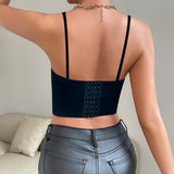 New open-navel tops, sexy fishbone bras, embroidered bows, open-navel small vests, tube tops, underwear suspenders