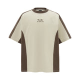 8542 n street retro neutral versatile stitching high-end embroidery design men's slightly loose short-sleeved T-shirt