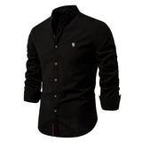 HULIANFU 2025 Spring and summer new trendy business shirt men's cotton and linen casual Japanese fashion solid color long-sleeved shirt men's beauty size