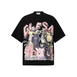 T996 n Street Summer Subculture Neutral High Sense Cartoon Printing Design Men's Loose Short Sleeve T-Shirt