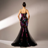 2025 high-end temperament suspender sexy long sequin banquet fishtail evening dress bridesmaid dress women