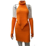 2025 HULIANFU popular new autumn and winter New fashion  sexy suit women's neck halter triangle top hip skirt