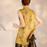 summer new national style light luxury printed vest temperament loose and thin high-end fashion top M6057