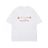 1243 n gender-neutral summer street tide fun cartoon simple design loose men's crew neck short-sleeved T-shirt