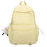 2025 Backpack Female Premium Sense Backpack Large Capacity Casual Japanese Backpack Solid Color School Season Junior and High School Student School Bag