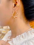 Design sense red diamond love earrings women's high sense Popular peach heart earrings light luxury temperament Internet celebrity earrings tide