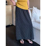 2025 THE MIND floral lace splicing skirt 2025 summer new product medium and long versatile A-shaped skirt T5026X