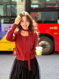2025 Thirteen Lines popular Winter New V-Neck Wool Elegant Neck Knitted Sweater Versatile Sweater Women 25203