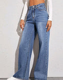 2025 2020 2025 Popular trade explosion cat beard horse willow loose high waist wide leg jeans women