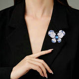 2025 Japan and South Korea luxury shining zircon micro-inlaid diamond butterfly brooch temperament coat coat suit brooch pin accessories