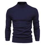 HULIANFU 2025 Autumn and winter New Popular trade thickened warm sweater men's, medium collar slim men's sweater men's multi-color knitted sweater
