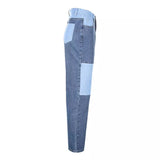 2025 2025 New Popular trade new  new street hip-hop contrasting color splicing casual jeans