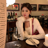 2025 popular Winter New Temperament Celebrity Style Neck Bottom Shirt Long Sleeve Knitted Sweater Women's Top 89246