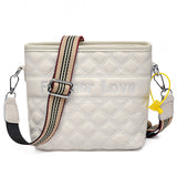 2025 messenger bag, new rhombus embroidery thread women's bag, large-capacity bucket bag, simple, fashionable and high-end shoulder bag.